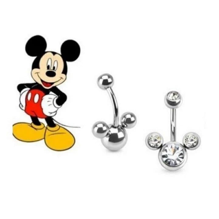 Piercing De Umbigo Mickey com Pedra de Strassg