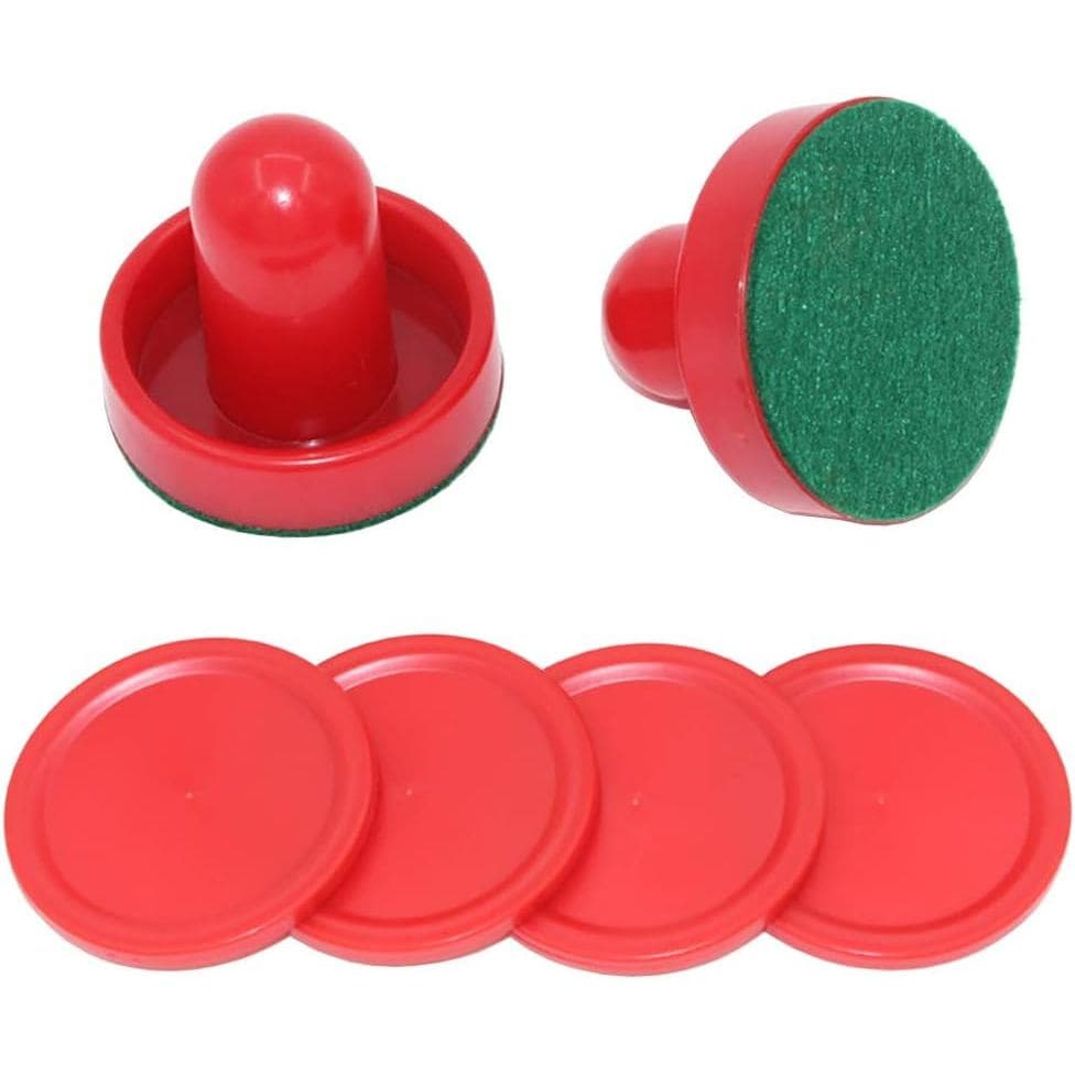 2 Peças de Empurradores e Discos de Air Hockey Vermelhos, Ótimos Acessórios de Substituição para Mesas de Jogo