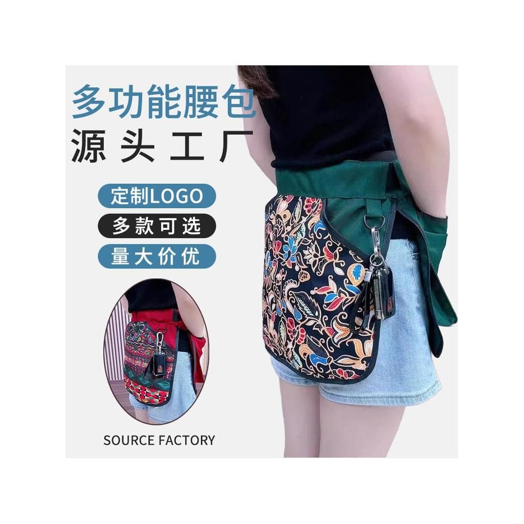 Verão novo estilo estilo estilo étnico saco de cintura grande com zíper Anti-queda saco de cintura do telefone móvel loc