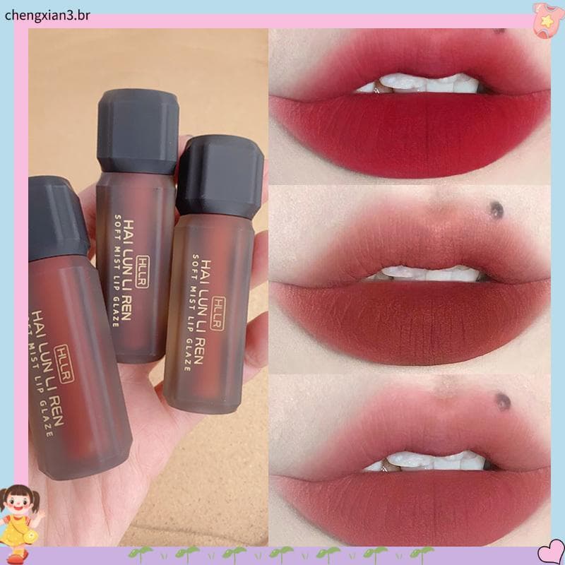 Esmalte labial de alto valor, não é fácil de colar, copo desbotado, fosco, veludo, lama labial, estudante, rosto liso, b