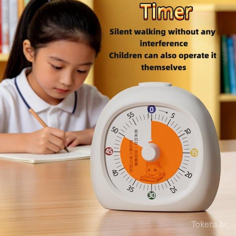 Temporizador Visual Silencioso, Relógio Digital de Plástico Prático, Temporizador de Estudo, Auxílio para Concentração p