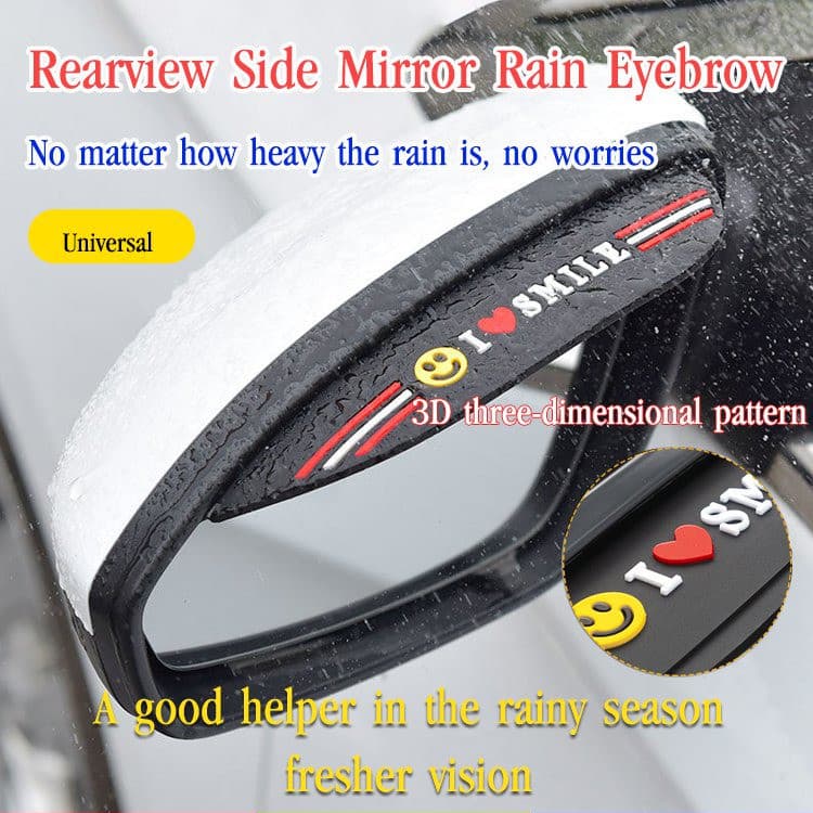 [Uso Versátil] Cartoon Universal Car Rearview Mirror Rain Shield Rain Shield Rain Brow Soft Plastic/Espelho Retrovisor/C
