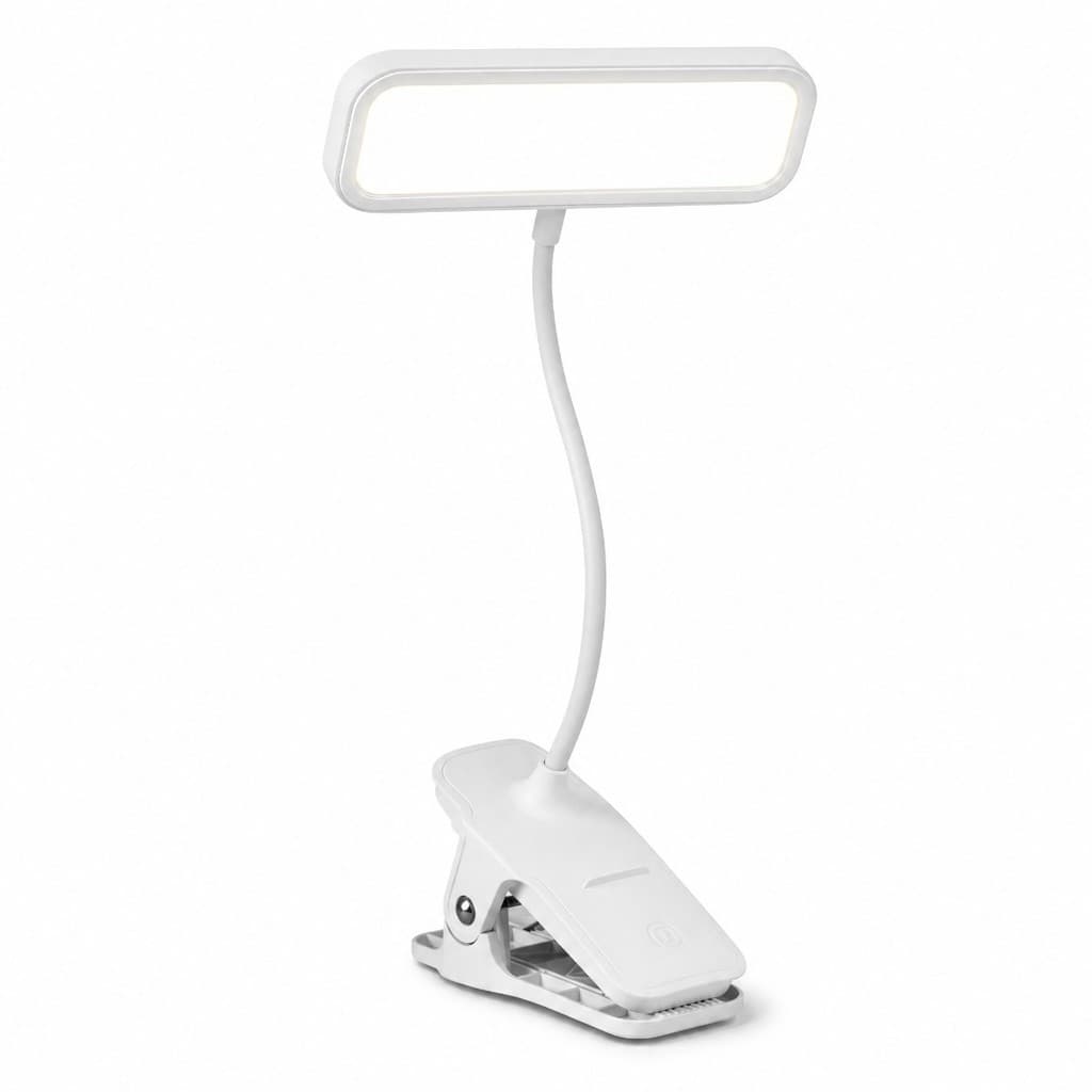 Luminária De Mesa Led Com Garra Presilha Leitura Estante Quarto Maquiagem Manicure Recarregável Touch Articulável 360