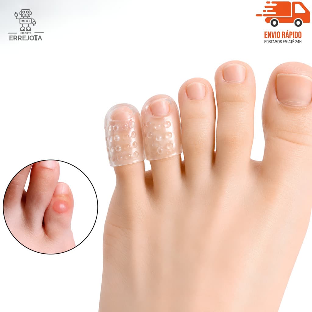 Kit Dedeira Protetor Silicone Fricção Separador Dedo Pé Calos Bolha Respirável Reutilizável