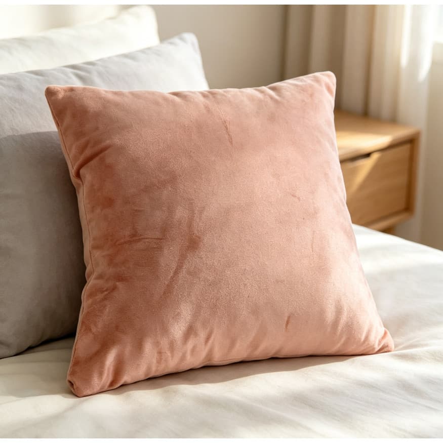 Almofada Quadrada em Veludo Lisa Decoração Sofá Quarto Várias Cores