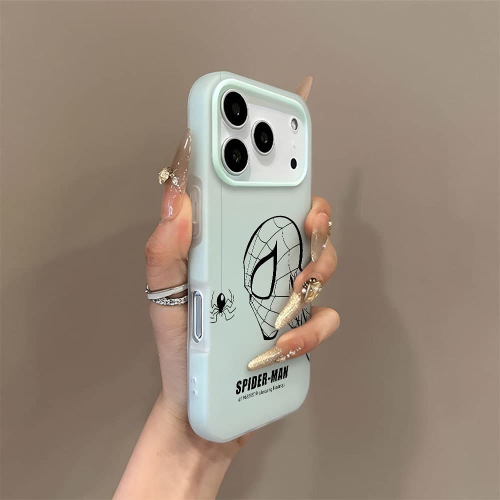 Cara do Homem Aranha Capa 2 Em 1 Para IPhone 17 Pro Max 13 11 15 14 12 Normal 16 16e Air Capinha
