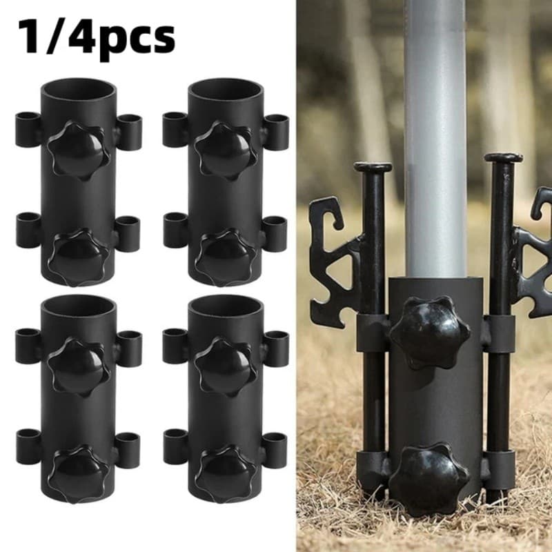 Suporte Fixador para Haste de Toldo Camping Metálico Resistente ao Vento, fixador toldo camping, suporte mastro barraca