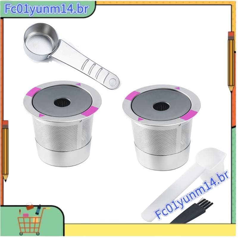2 Copos K Reutilizáveis De Aço Inoxidável Para Cafeteiras , Filtros De Café Recarregáveis Kcups Cafeteras