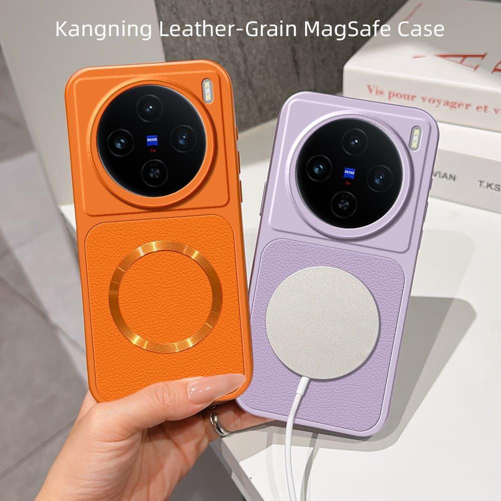 Aplicável Ao Vivo X100s V2359A X100 Capa De Couro Fosco Com Anel Magnético De Carregamento , Telefone