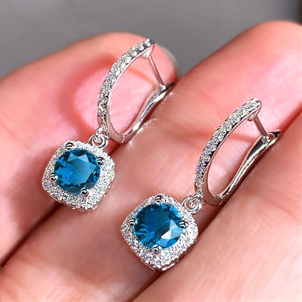 Brincos De Zircônia De Luxo Delicados Cristal Feminino Joias Presente