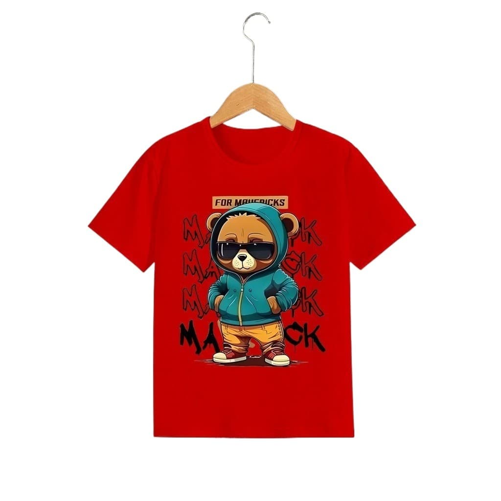 Camiseta Kids Urso Mack Infantil Camisa Tendência Estilo Criança Meninos 100% Algodão