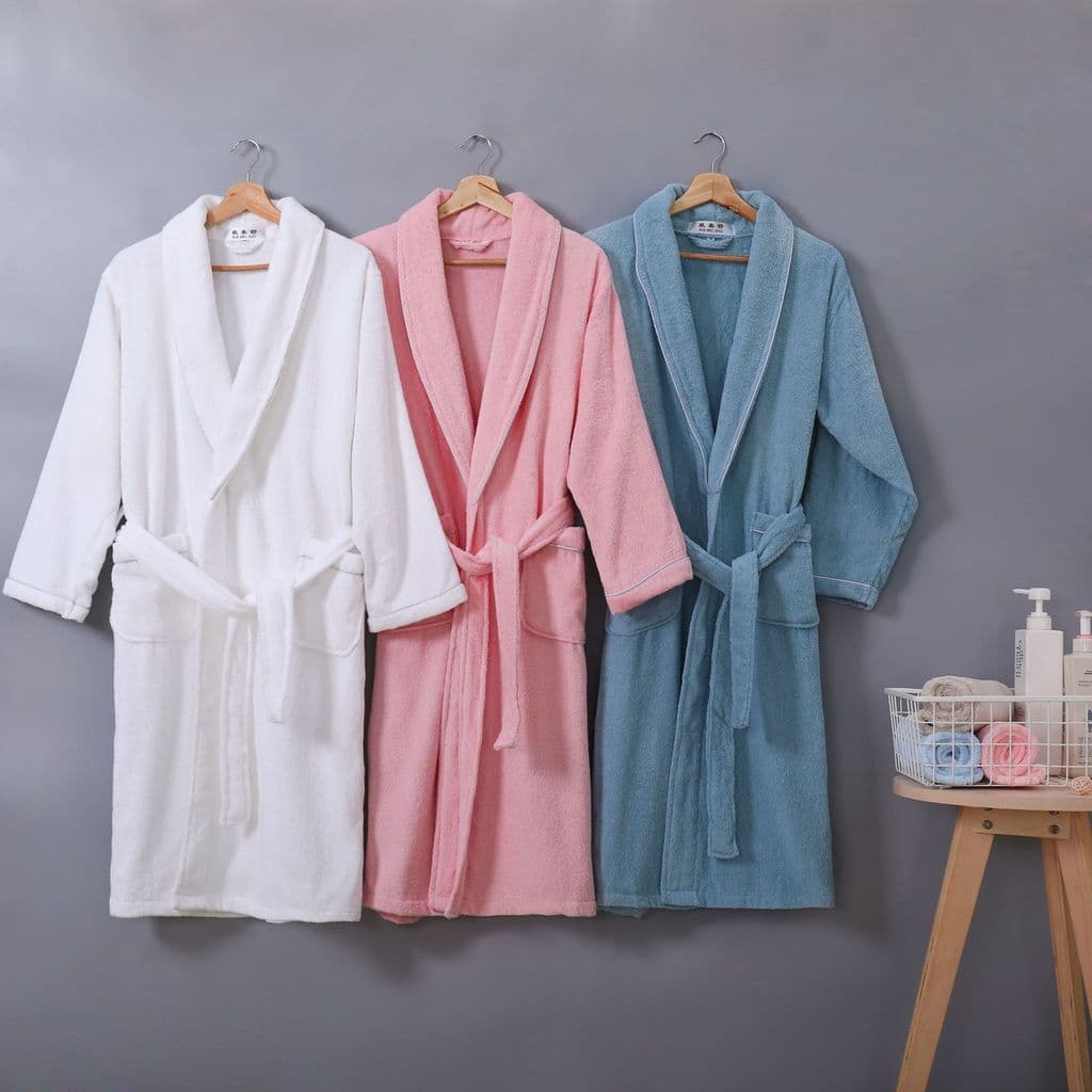 Roupão de banho camisola casa Hotel puro algodão toalha Material casal primavera outono macio absorvente Terry moda maci