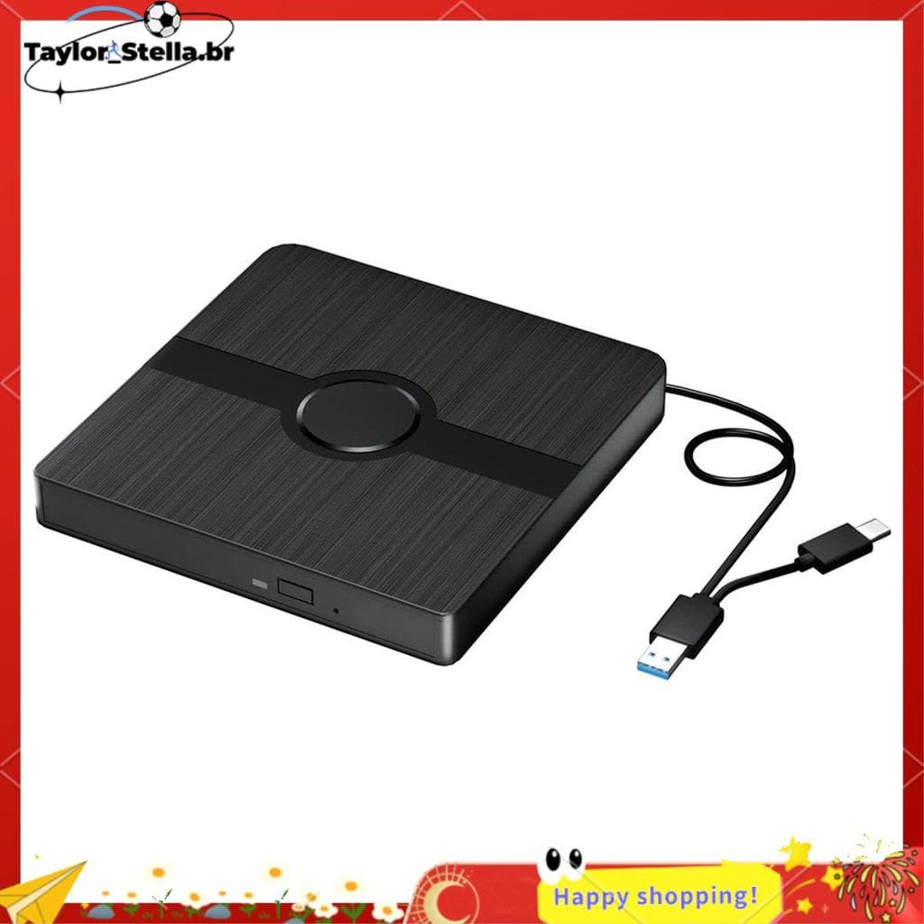 Unidade Blu Ray Externa , Leitor De Queimador De CD/DVD Com Capacidade De Leitura/Gravação Reprodutor-Portátil Para PC L