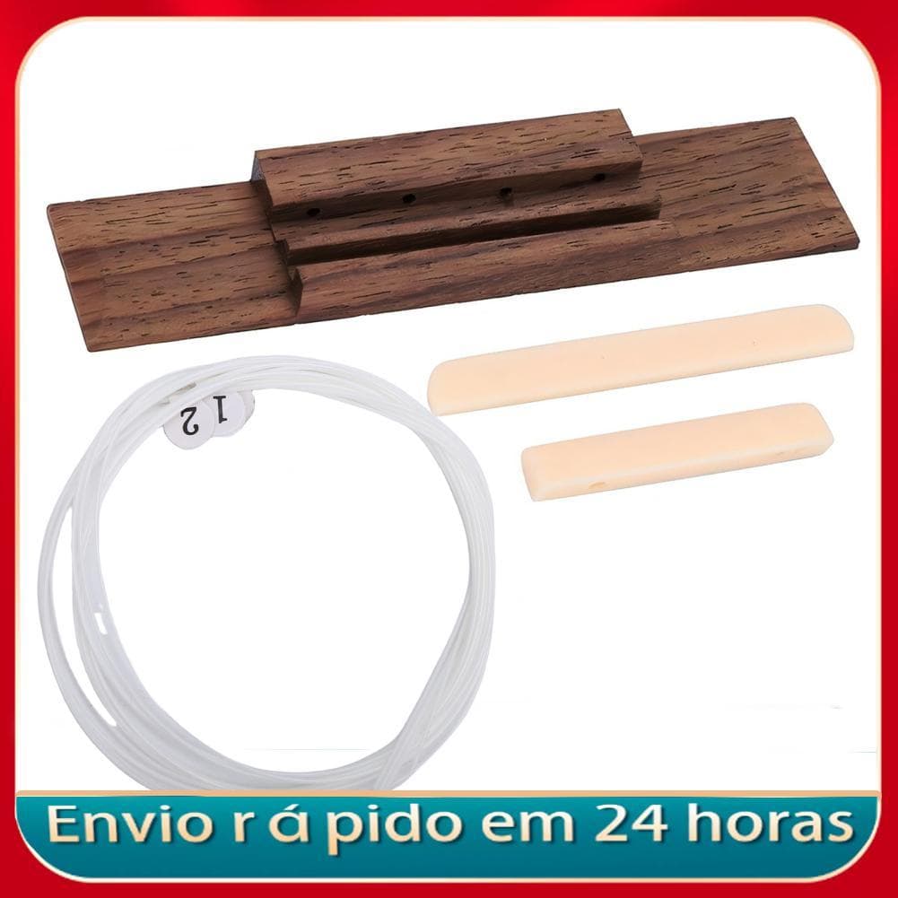 Nicegadget-br conjunto de substituição de sela para ukulele, cordas de nylon jacarandá, atualização de som, fácil