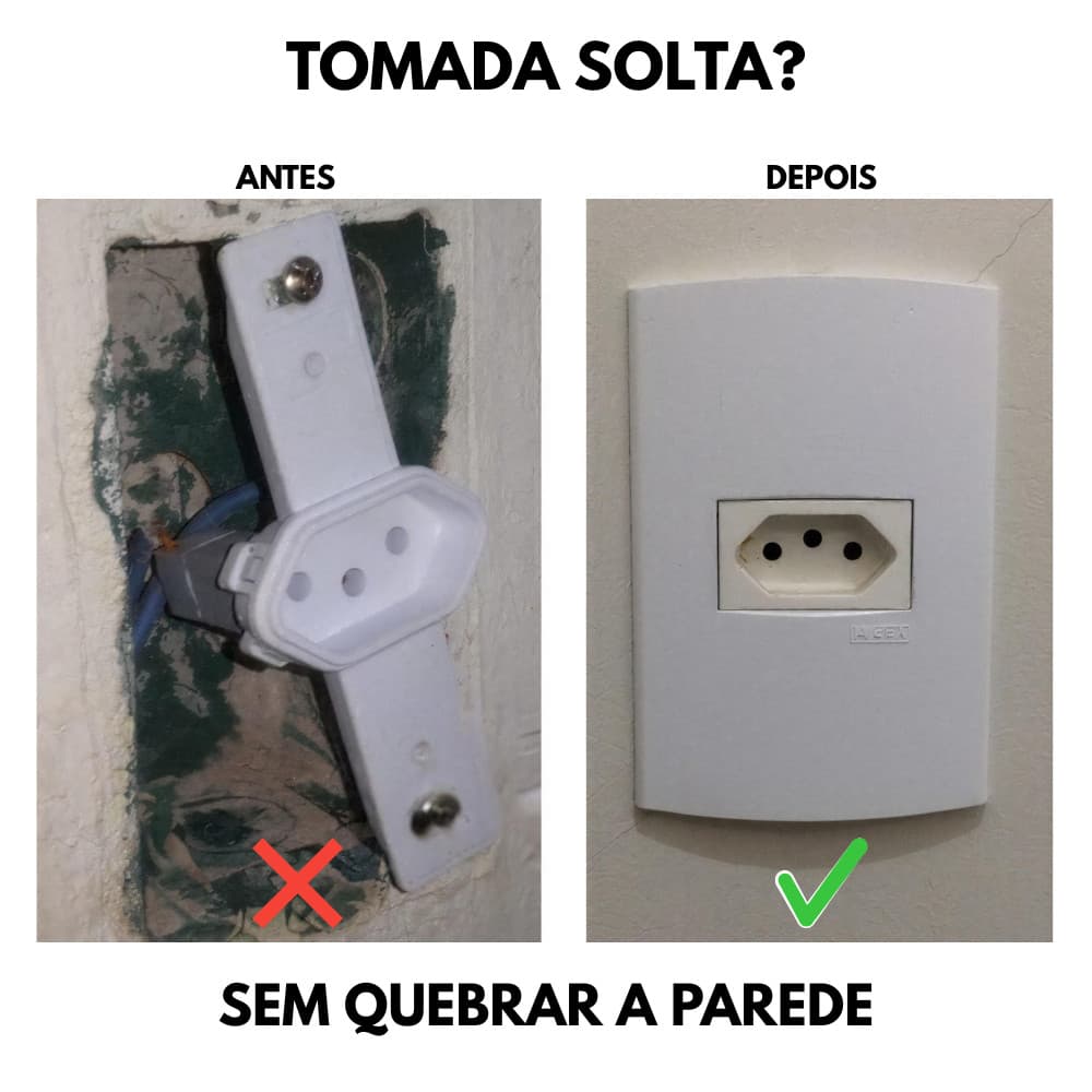 Reparo para Tomada Solta 4x2 Salva Caixinha Corrige Parafuso Espanado Interruptor