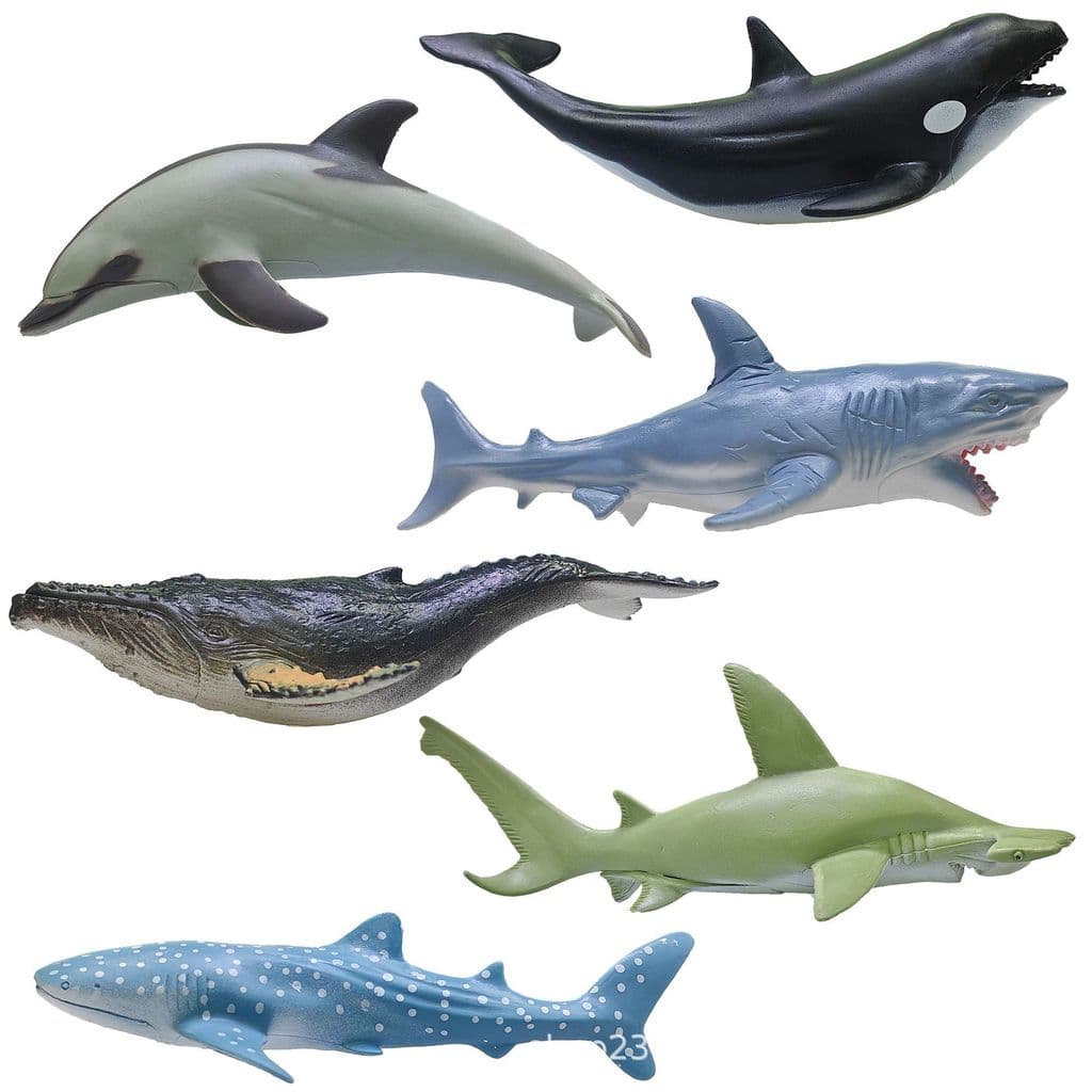 23cm simulação vida marinha modelo Animal brinquedo crianças cognitiva vida marinha golfinho tubarão baleia modelo