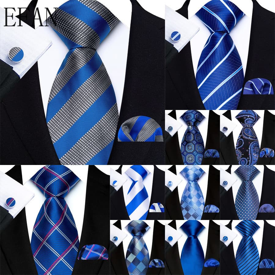 Moda Azul Marinho Real Masculino Gravata Lenço Bolso Quadrado Abotoaduras Conjunto Jacquard-Petróleo Ciano Turquesa 8CM