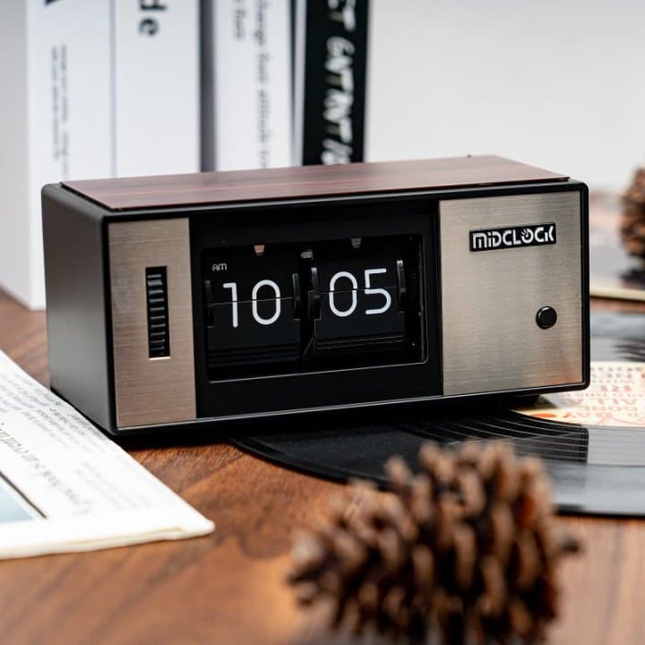 Simples simples Desktop pequeno pêndulo relógio caixa japonesa Flip relógio doméstico Mini relógio de mesa japonês Retro