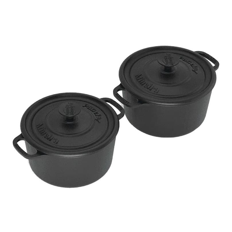 Kit Caçarolas Estilo 2pcs Tampa Ferro Fundido Panela Mineira