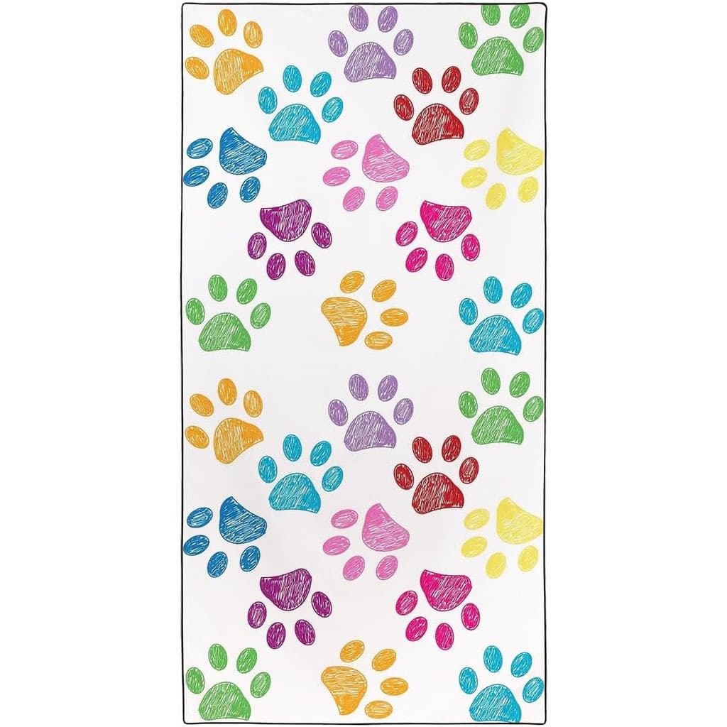 HommomH Toalha de Praia com Estampa de Pata de Cachorro, Tamanho Grande 36”x 72”, Toalhas de Banho Leves de Microfibra,