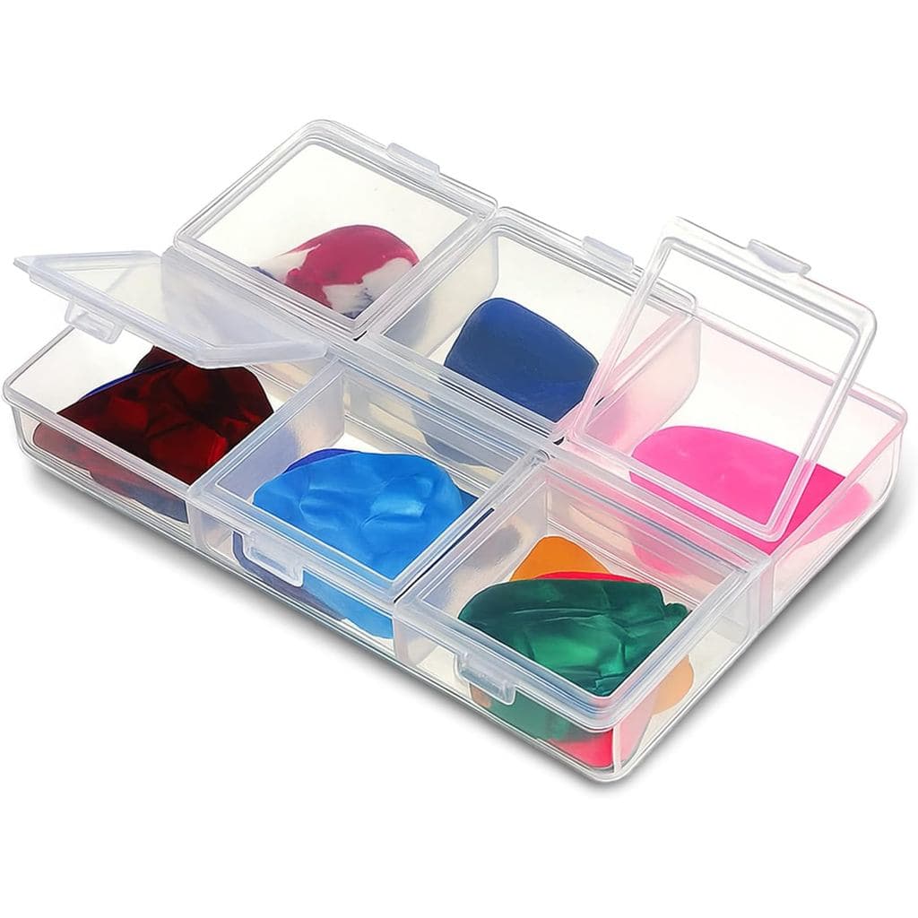 Suporte para Palhetas de Guitarra, Organizador de Palhetas de Guitarra com 6 Compartimentos, Caixa para Palhetas de Guit