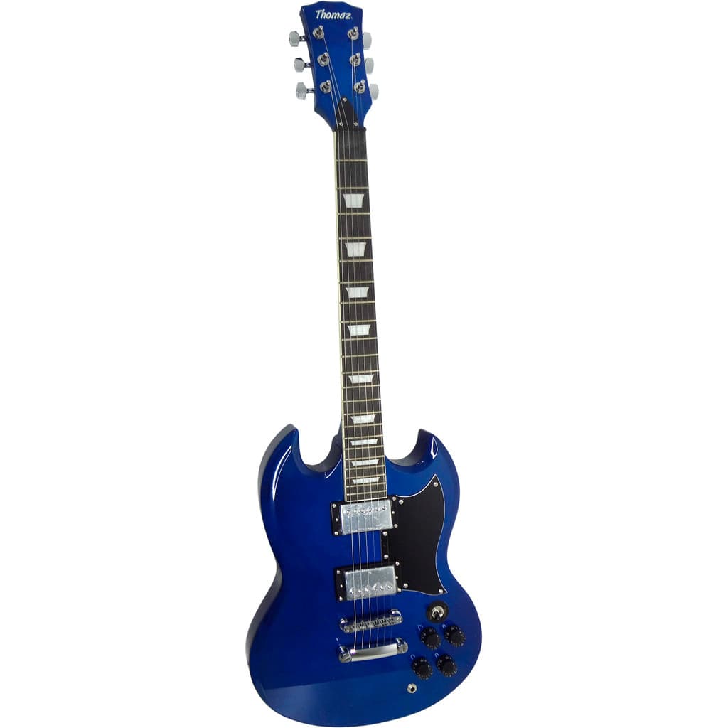 Guitarra Elétrica SG de Madeira Maciça Thomaz TEG 340 Azul