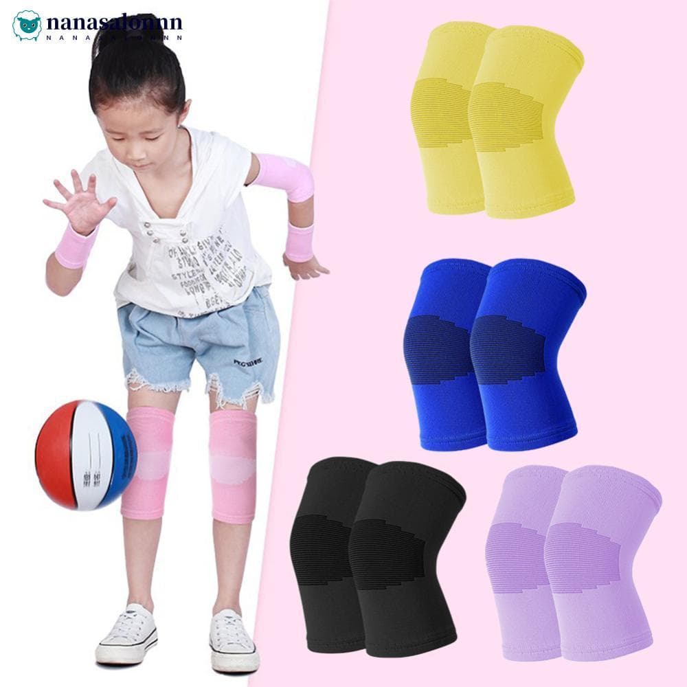 NANASALONNN 1 Par De Joelheiras Esportivas Infantis , Cores Doces , Esportes Ao Ar Livre , Anti-Queda , Leve , Proteção