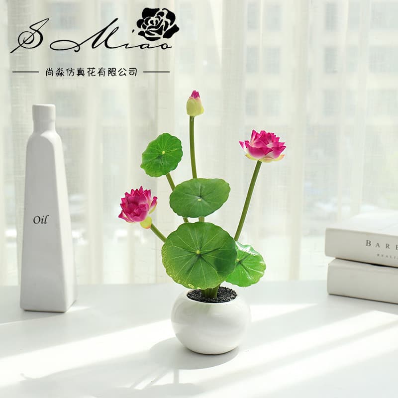 Flores artificiais lótus pequeno Bonsai fornecimento direto da fábrica plantas artificiais decoração de interiores flore
