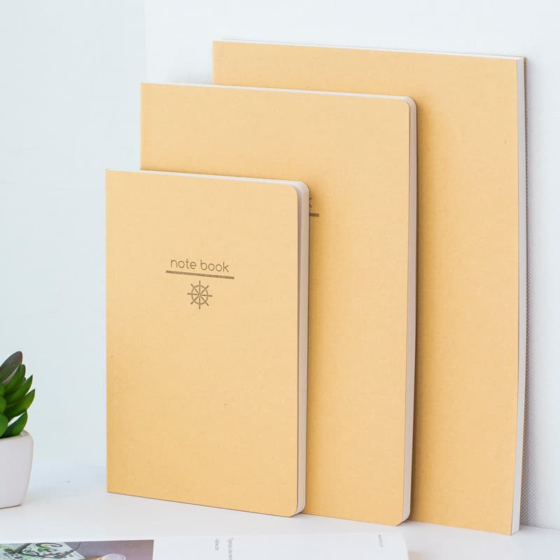 Buzina/Não. Canto A5/B5/A4 Cola Encadernação Página Fixa Notebook 80 Folhas Criativo Simples Bloco de Notas Estilo Muji