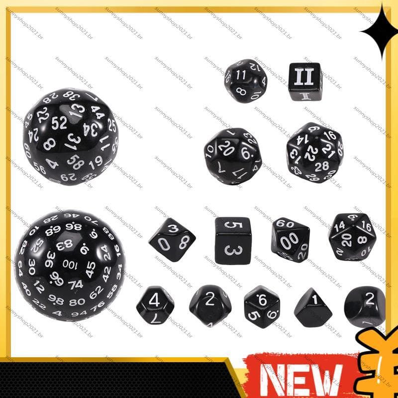 [Best S] 15 Peças Conjunto Completo De Dados DND Poliédricos D3-D100 Esféricos , De 100 Lados Para Jogos De Mesa De Dram