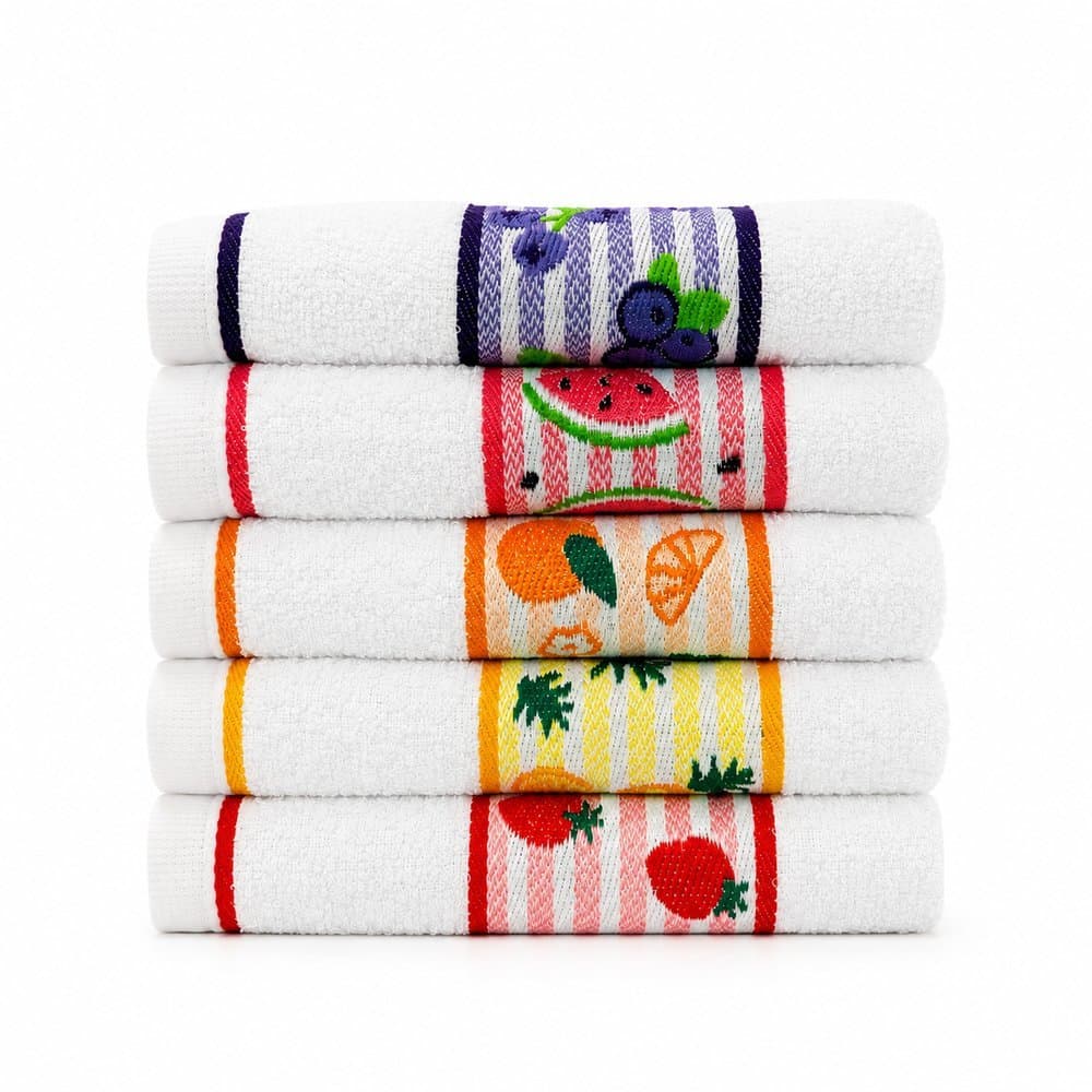 Kit Toalhas de Copa Tropical 3 Peças 100% Algodão Sortido