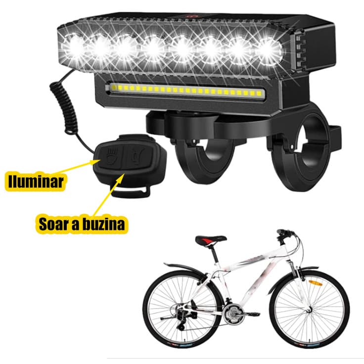 Sinalizador Bicicleta Farol Luz Lanterna Bike MTB Super Potente Acessório Led Recarregável-093
