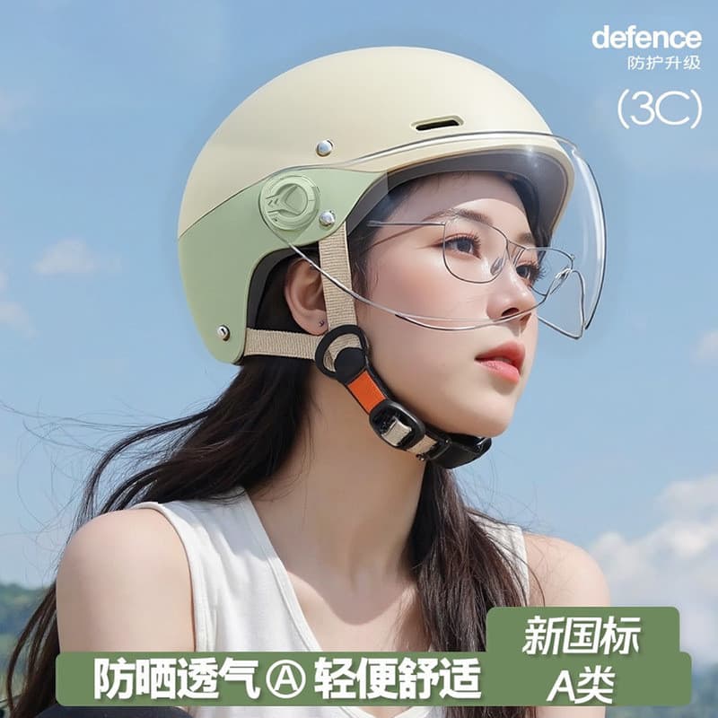 Capacete De Bicicleta Elétrica Certificado 3C , Meio Segurança Com Proteção Solar Feminina