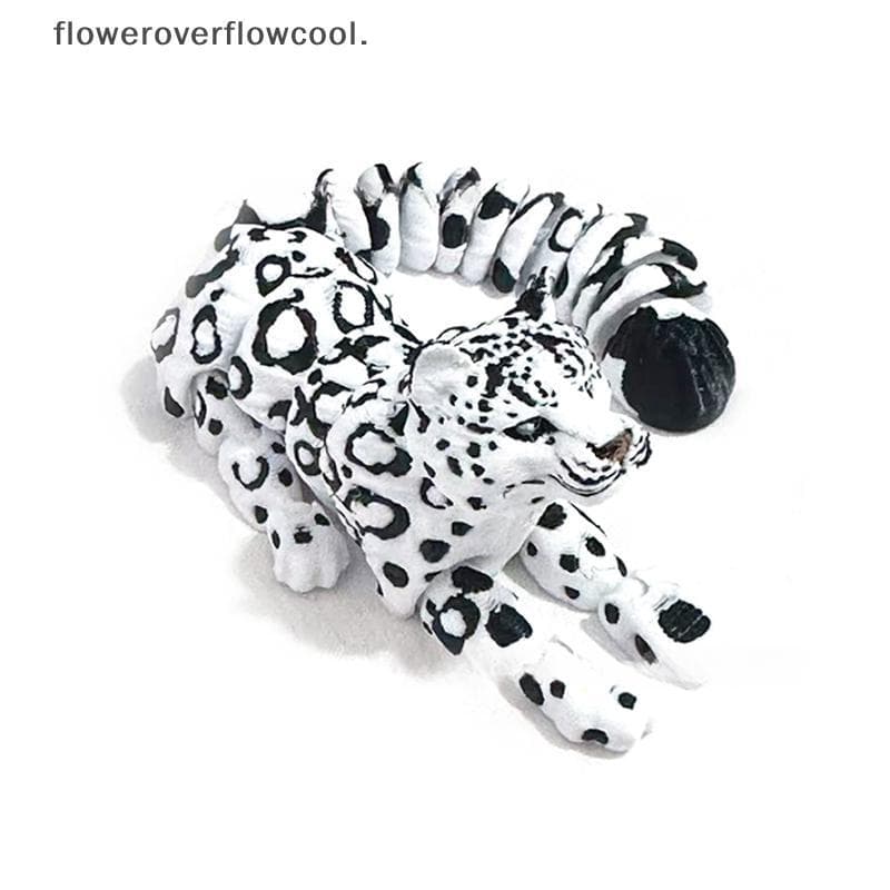 fcbr 3D Impresso Neve Leopardo Modelo Simulação Multi-Articular Animais Móveis Estatuetas Miniaturas Decoração Para Casa