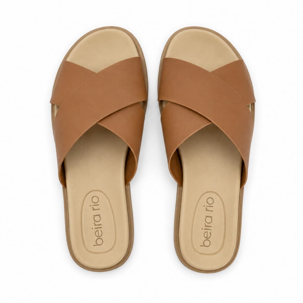 Sandalia Feminina Beira Rio Flat Tiras Cruzadas Original