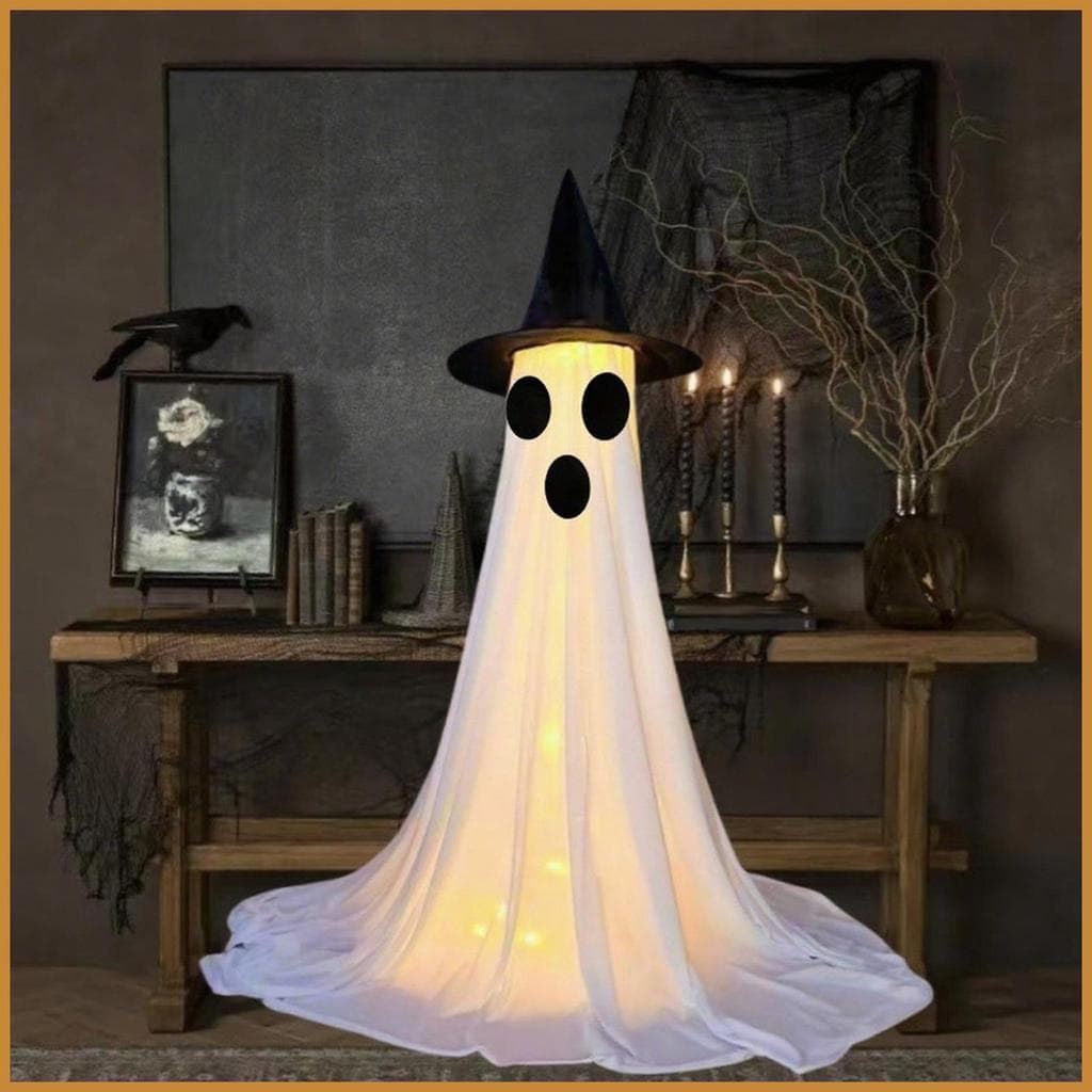 Fantasma De Halloween Ao Ar Livre Com Luzes De Corda De Controle Remoto , Exibição Externa Sazonal Para Jardim , Quintal