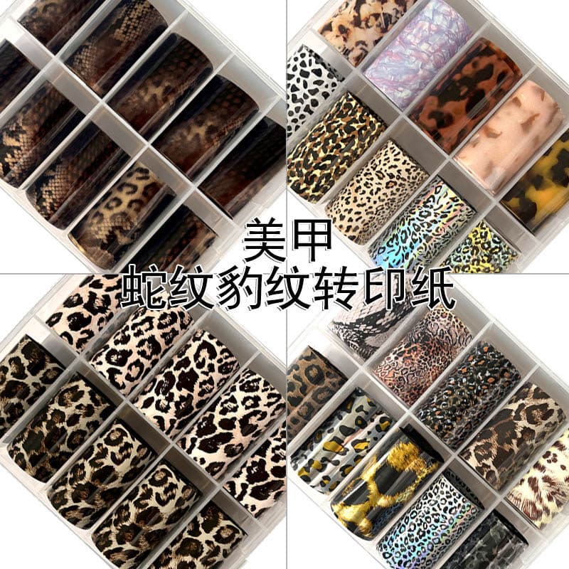 Manicure céu estrelado papel cobra impressão leopardo impressão Laser papel céu estrelado cola borboleta translúcido pap
