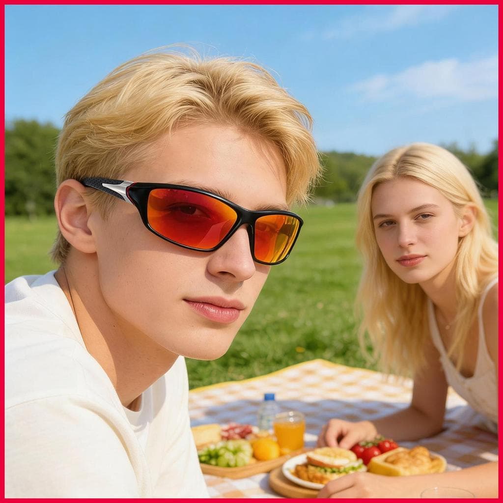 Óculos De Sol Esportivos Polarizados Moda Proteção Para Os Olhos Praia Condução Pesca wonabr