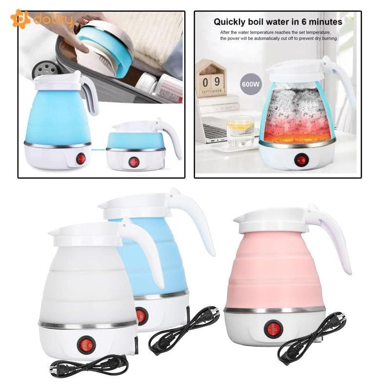 [Acituna] Chaleira Elétrica Dobrável De Silicone , Leve , Fácil Armazenamento , Fervura Rápida , 600ml Com Cabo De Alime