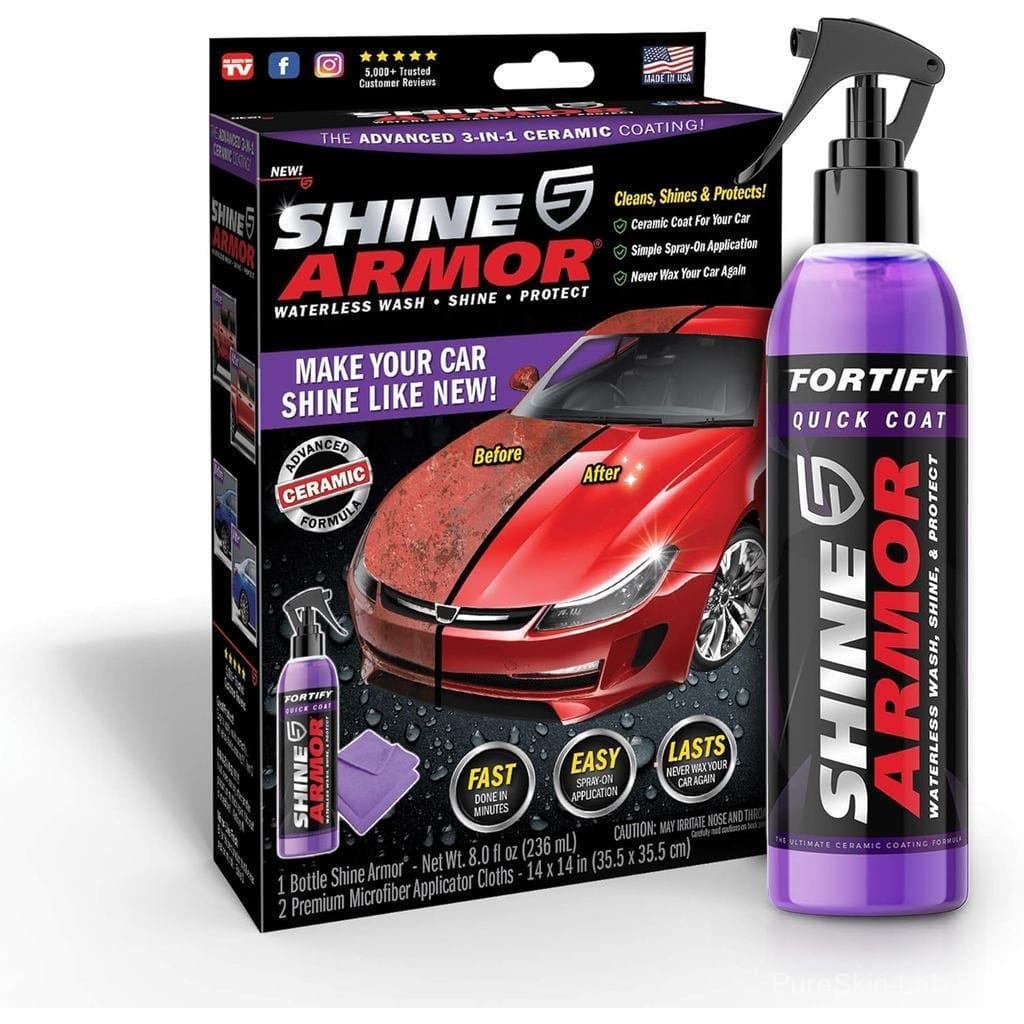 Compre dois e ganhe um grátisSHINE ARMOR Fortify Quick Coat Revestimento Cerâmico de Alto Desempenho, Spray de Cera para