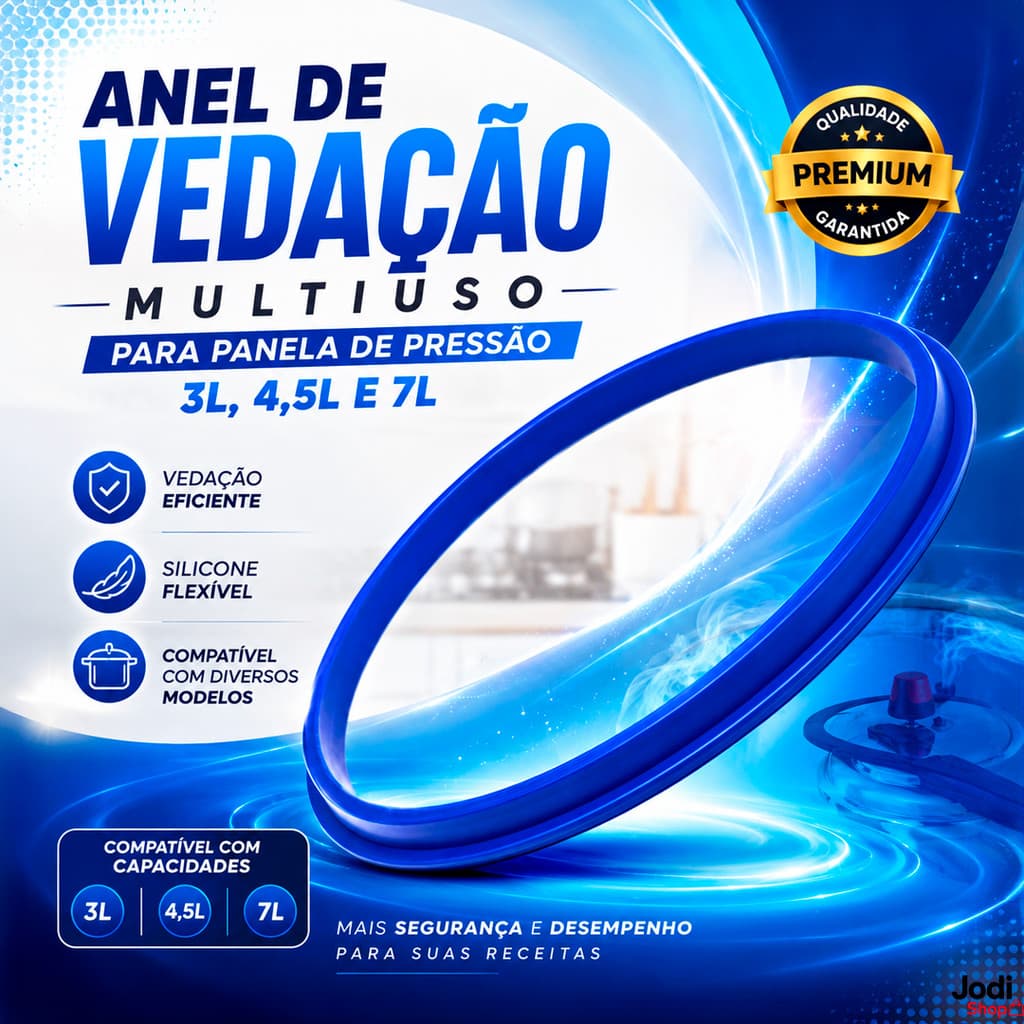 Anel de Vedação para Panela de Pressão 3L 4,5L e 7L em Silicone Kit 1 Unidade