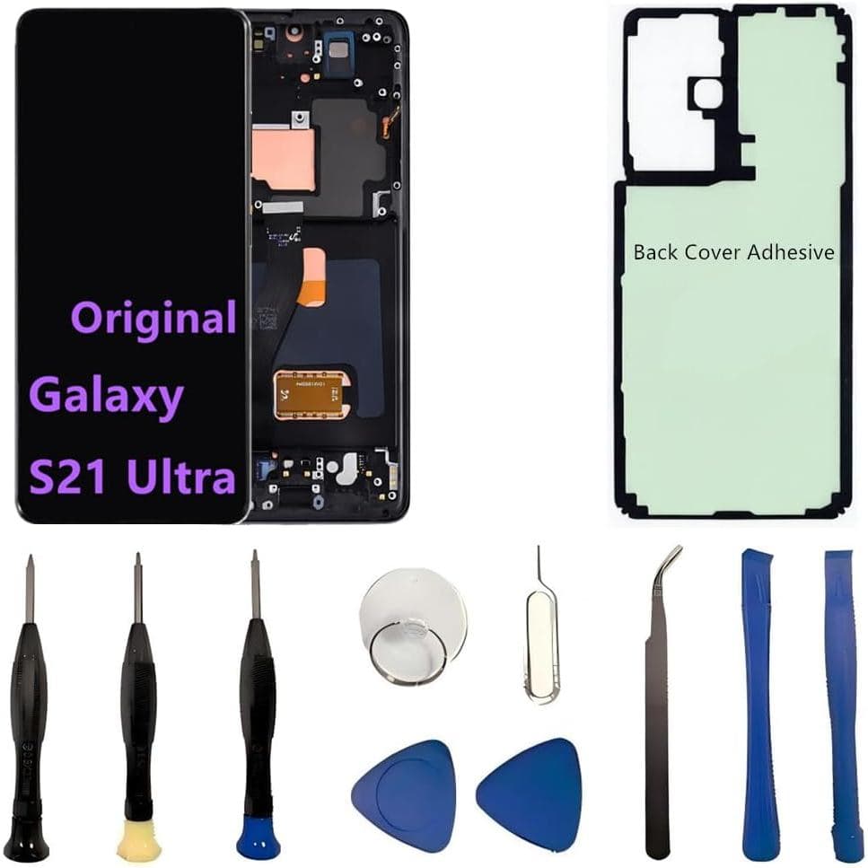 Tela AMOLED Original de 6,8" para Substituição de Tela do Samsung Galaxy S21 Ultra OEM S21Ultra 5G SM-S998U SM-S998U1 Co