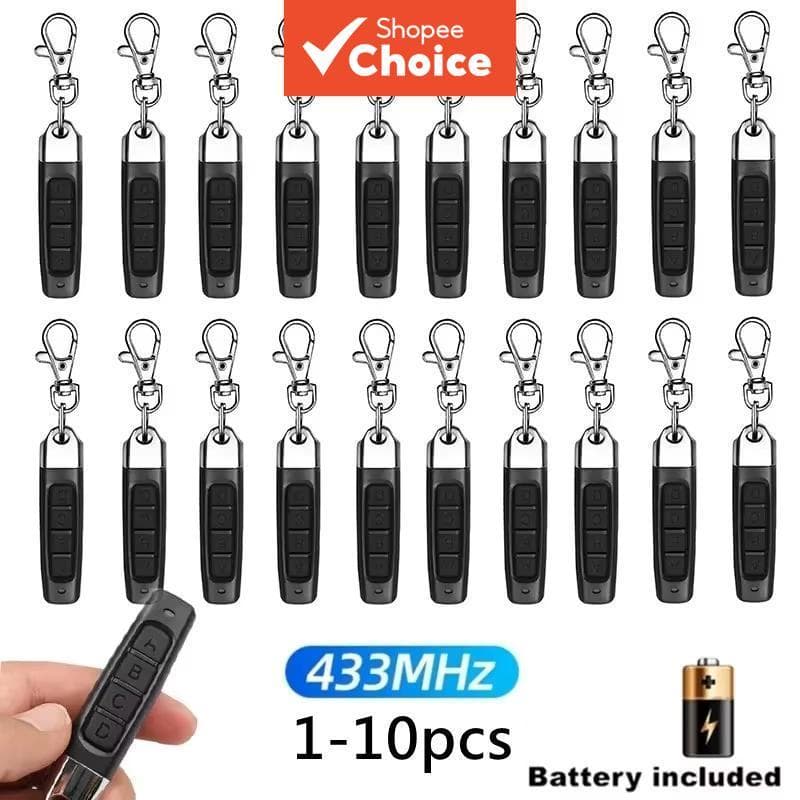 Cópia Automática 1 ~ 10 Pcs 433 Mhz Controle Remoto Abridor De Porta De Garagem Elétrico Em Todas As Frequências De 433.