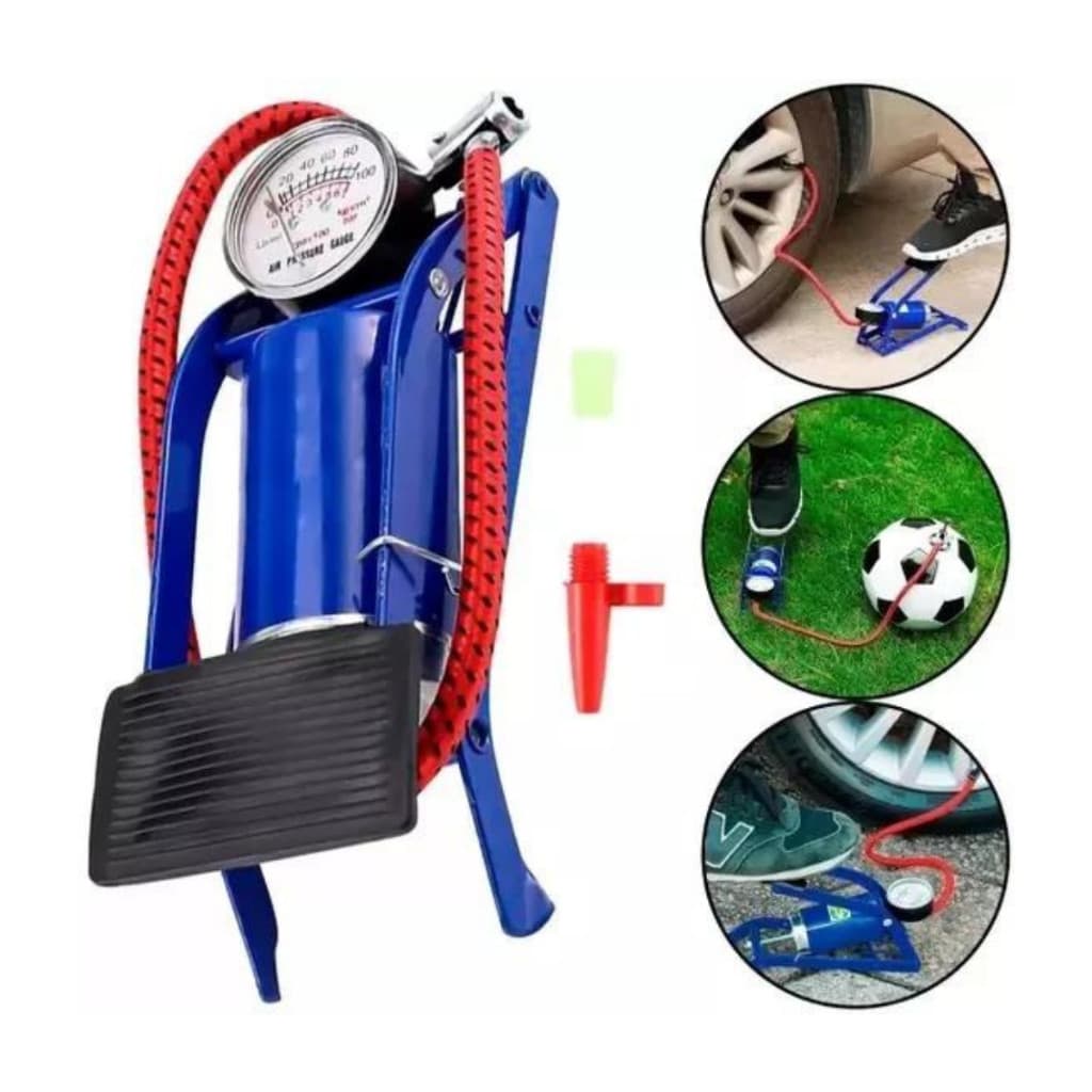 Bomba De Ar Com Pedal Tanque Alta Pressão Para Encher Pneus Bike Carro Bicicleta Bola Colchão LKD-210