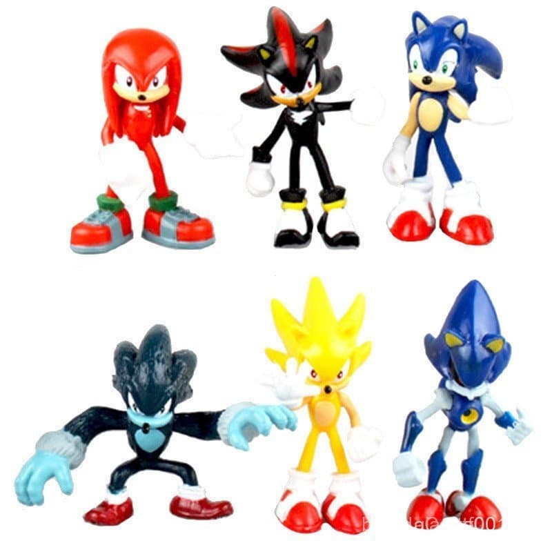 6 Peças Sonic Hedgehog Amy Rose Sticks Tails Werehog Bonecos Dr Eggman Figuras De Sombra Conjunto De Brinquedos Infantis