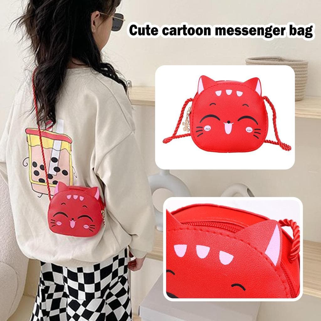 Adorável Gato Dos Desenhos Animados Crianças Bolsa De Ombro Meninas Bonito Moda Crossbody Mochila Saco Pequeno A2m7