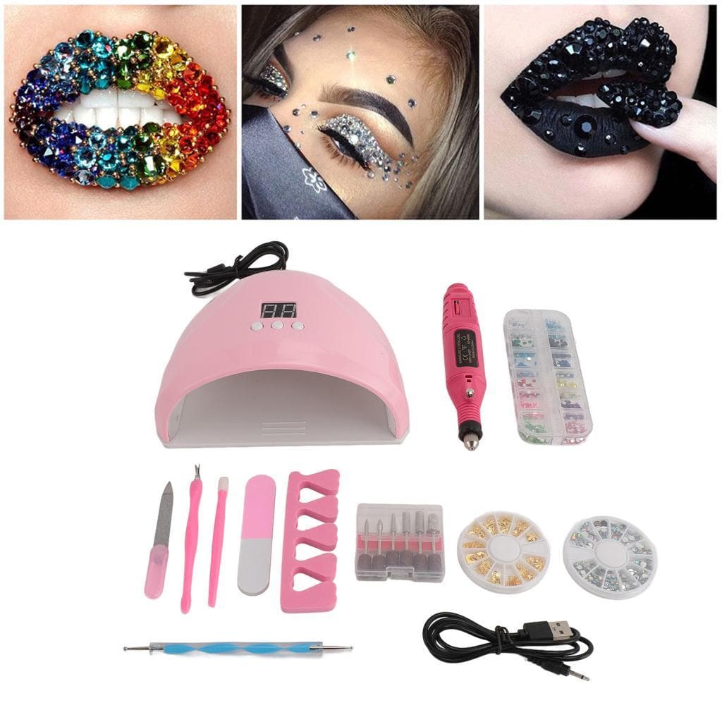 Conjunto De Secador De Unhas UV 36W Lâmpada De Manicure Profissional Com Máquina De Lixar Elétrica 12 Peças Kit De Arte