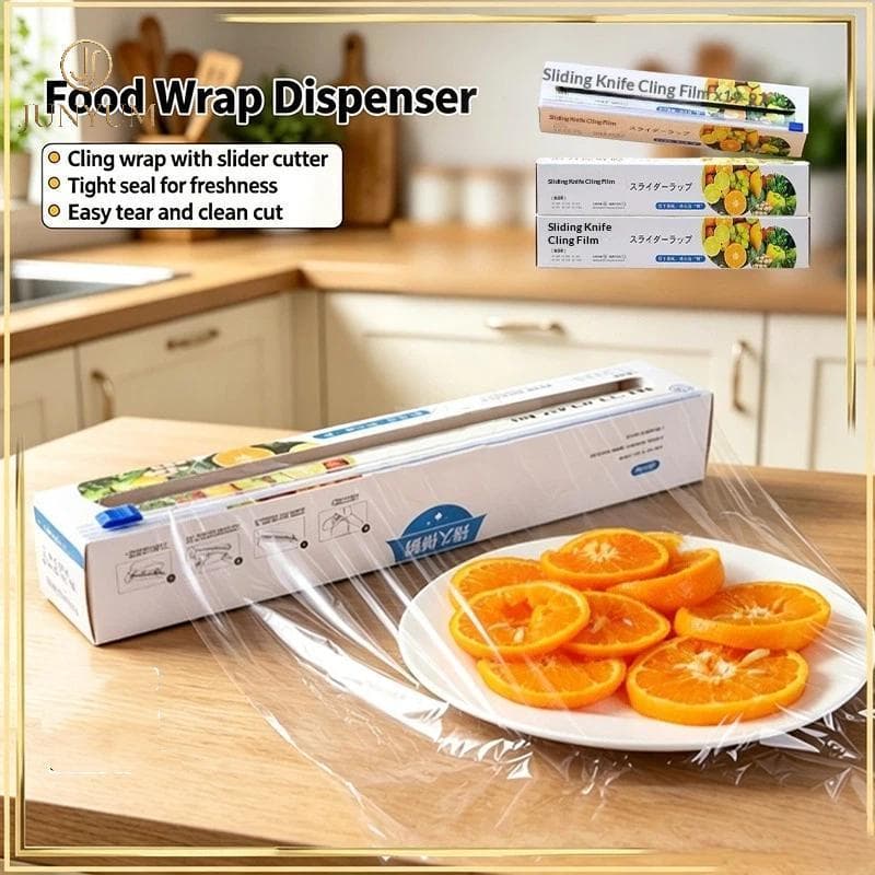 Junyuem Rolo De Plástico Para Armazenamento De Alimentos , Cortador Embutido , Sem BPA , Material De Qualidade Alimentar