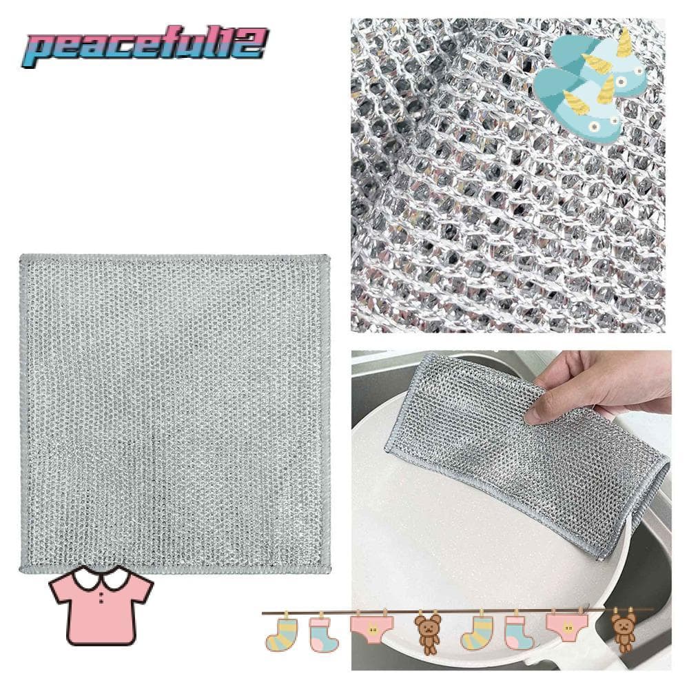 Pano De Lavar Louça Pacífico 10pcs , Panos De Fio Dupla Face Antiaderentes De , Almofadas De Esfrega Para Uso Úmido E Se
