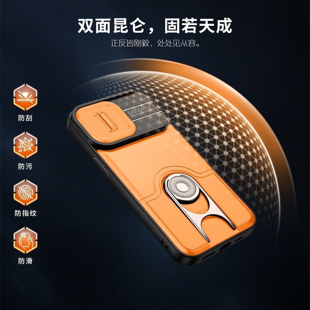 15Promax Capa de telefone Lente Premium Capa protetora Janela deslizante Nicho Estilo moderno Homens Mulheres com suport